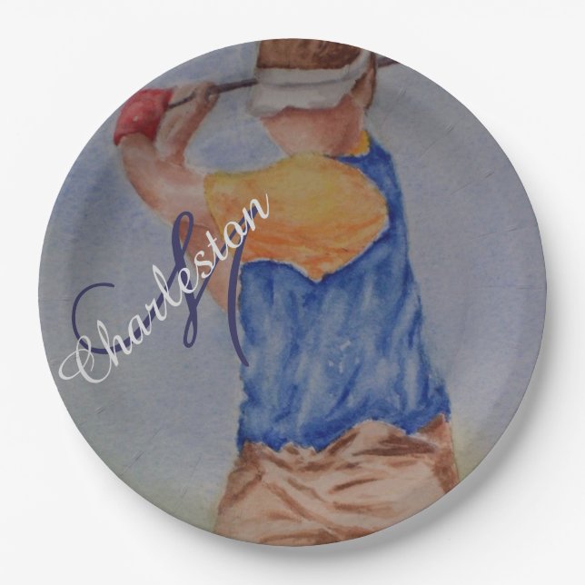 Golfing Celebration Party Paper Plates (Front)