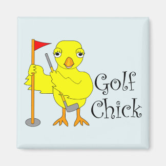 Golfing Chick Text Magnet