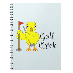 Golfing Chick Text Notebook