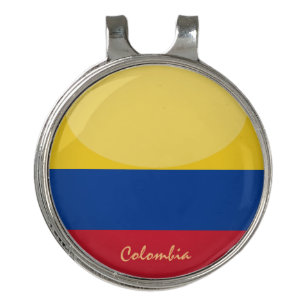 Golfing Colombia, Colombian Flag /Golf Ball Marker Golf Hat Clip