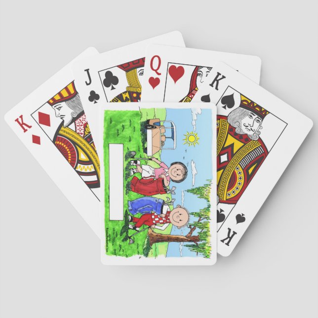 Golfing Couple - Personalized Cartoon Poker Cards (Back)