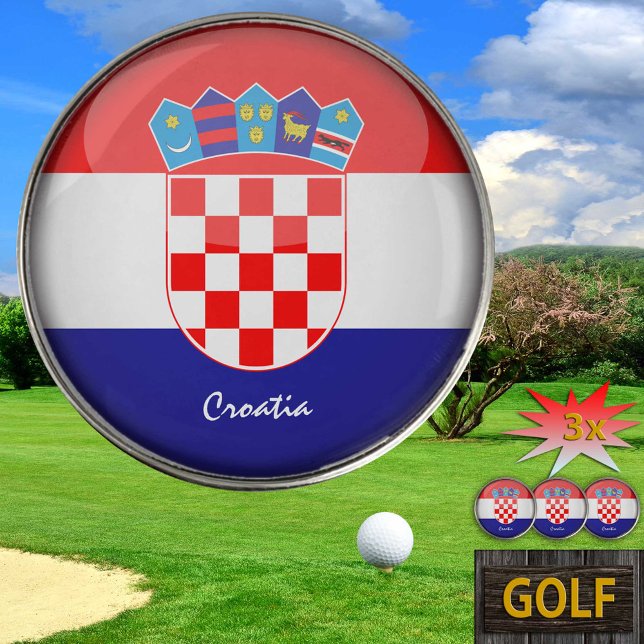 Golfing Croatia & Croatian Flag /Golf Ball Marker (Creator Uploaded)