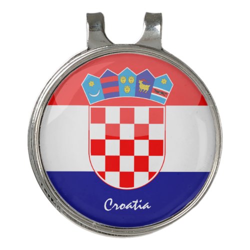 Golfing Croatia  Croatian Flag Golf Ball Marker Golf Hat Clip
