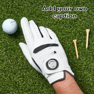 Golfing crossed clubs custom text golf ball golf glove