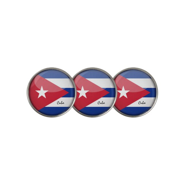 Golfing Cuba & Cuban Flag /Golf Ball Marker (3 Up)