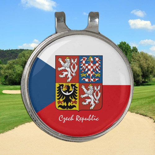 Golfing Czechia  Czech Flag Golf Ball Marker Gol Golf Hat Clip