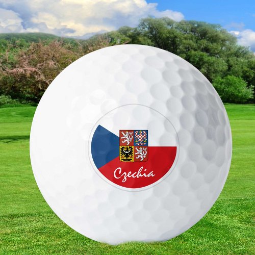 Golfing Czechia  Czech Republic Flag  Golf Ball