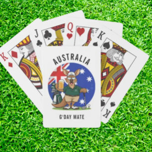 Golfing Dad Aussie Kangaroo Poker Cards