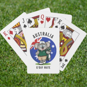 Golfing Dad Aussie Koala Poker Cards
