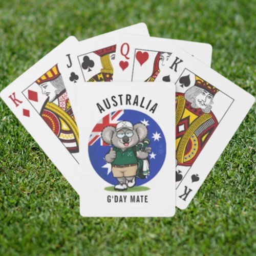 Golfing Dad Aussie Koala Poker Cards