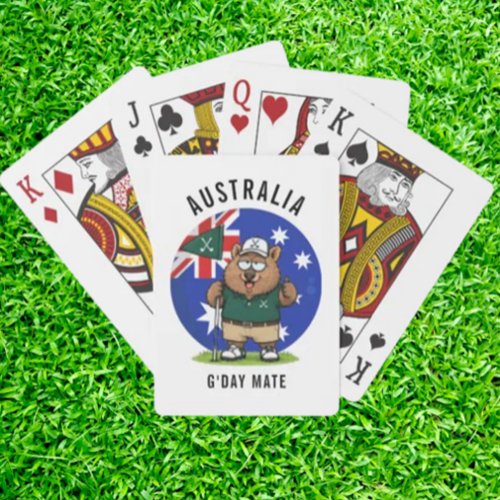 Golfing Dad Aussie Wombat Poker Cards