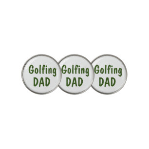 Golfing dad text on white golf ball marker