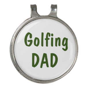 Golfing dad text on white golf hat clip