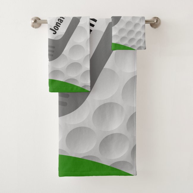Golfing Design Bath Towel Set