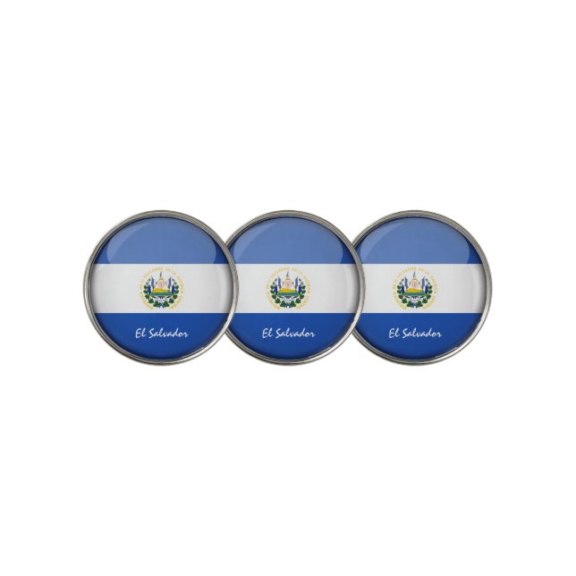 Golfing El Salvador & Flag /Golf Ball Marker (3 Up)