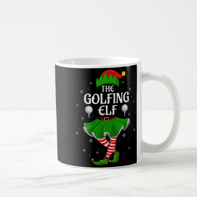 Golfing Elf Christmas Family Girls Women Elf Squad Coffee Mug (Right)