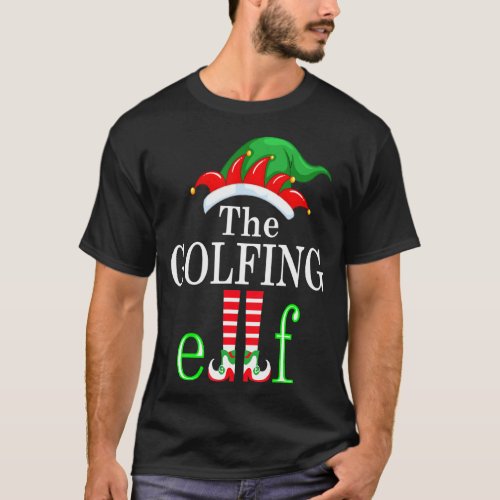 Golfing Elf Family Matching Group Christmas Pajama T_Shirt