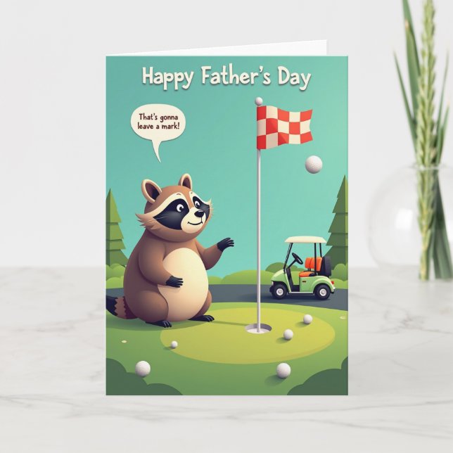 Golfing Fathers Day Critter Card (Front)