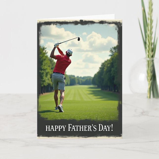 Golfing Fathers Day Motion Card (Front)