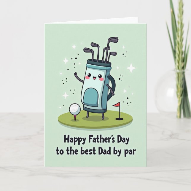 Golfing Fathers Day Scene Card (Front)
