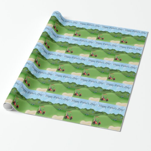 Golfing Fathers Day Wrapping Paper