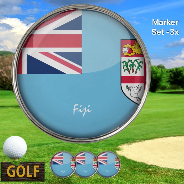 Golfing Fiji & Fijian Flag /Golf Ball Marker (Creator Uploaded)