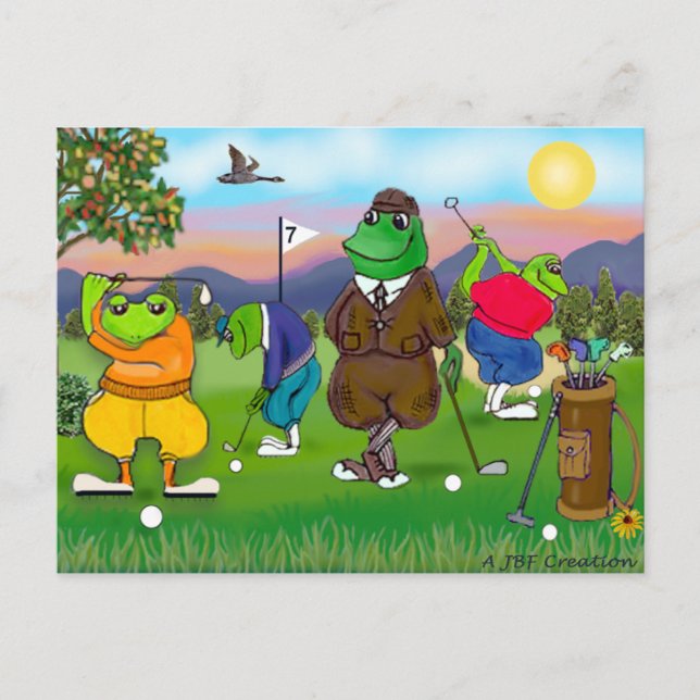 Golfing Frogs - Tournament Postcard (Front)