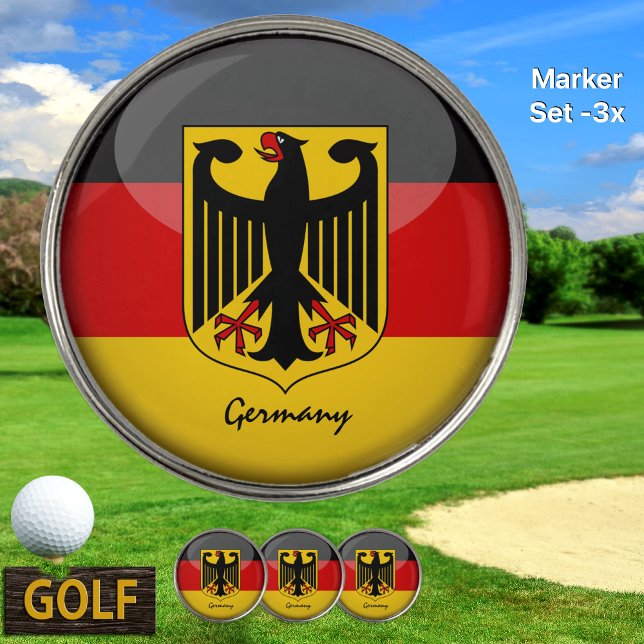 Golfing Germany & German Flag /Golf Ball Marker (Creator Uploaded)