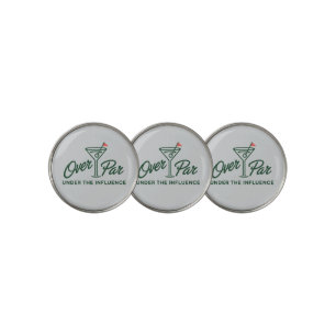 Golfing Gift Over Par And Under The Influence Golf Ball Marker