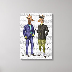 Golfing Giraffes Canvas Print