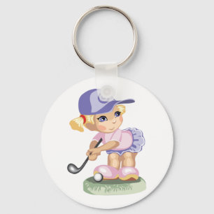 Golfing Girl Keychain
