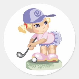 Golfing Girl Sticker