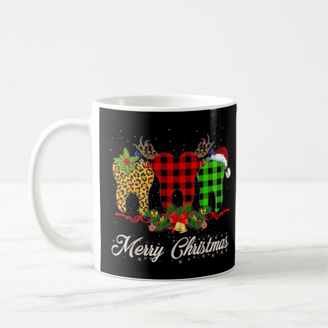 Golfing Gnome Buffalo Plaid Family Christmas Pajam Coffee Mug (Left)