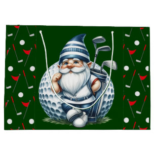 Golfing Gnome Large Gift Bag