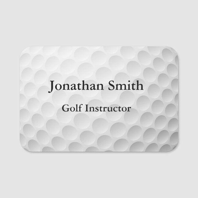 Golfing Golf Ball Design Name Tag