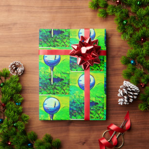 Golfing Golf Ball Wrapping Paper