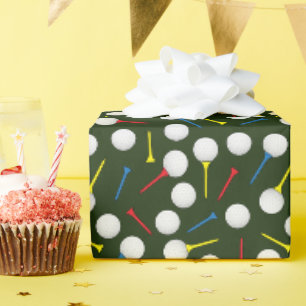 Golfing Golf Balls and Tees Golfer Wrapping Paper