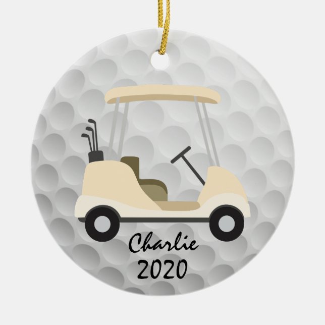 Golfing Golf Cart Ornament (Front)