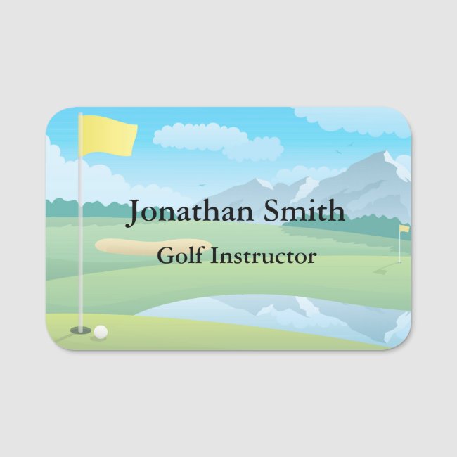 Golfing Golf Course Design Name Tag