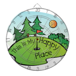 Golfing Golf Course Hole Happy Place Dart Board