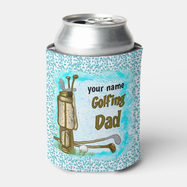 Golfing Golf Dad   Can Cooler (Can Front)