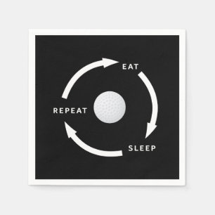 Golfing Golf Eat Sleep Repeat Sports Fan Saying Napkins