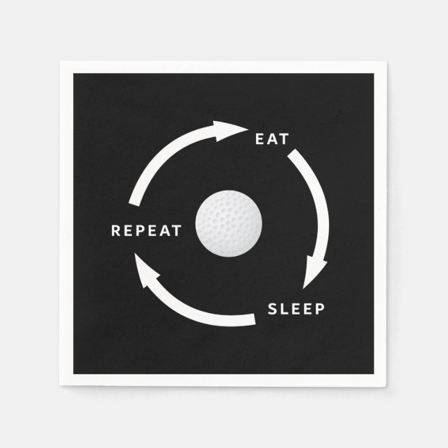 Golfing Golf Eat Sleep Repeat Sports Fan Saying Napkins (Front)