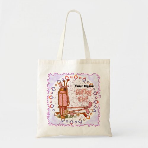 Golfing Golf Girl Tote Bag