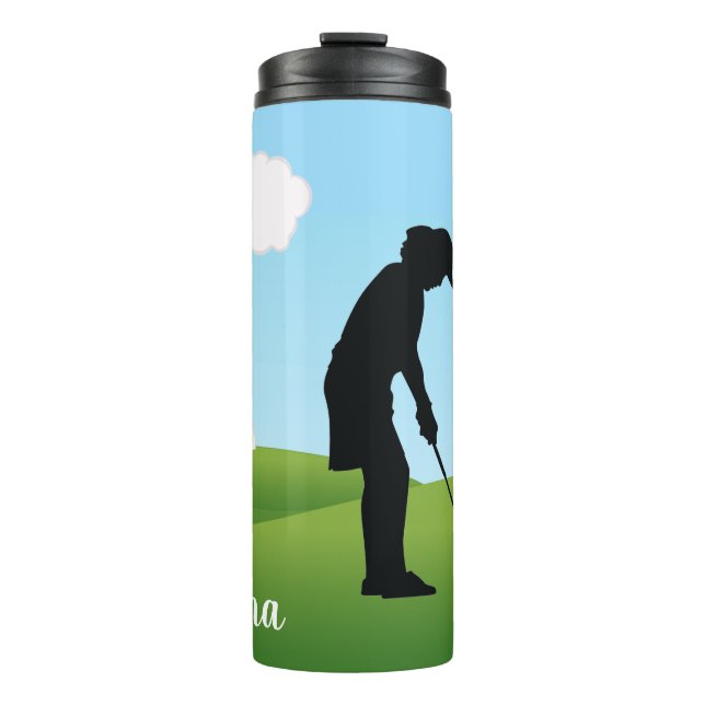 Golfing Golfer Design Thermal Tumbler (Front)