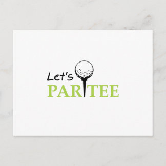 Golfing Golfer Let's Par Golf Funny Party Invitation Postcard