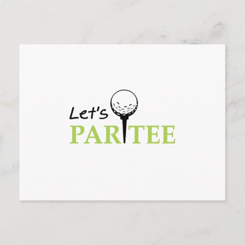 Golfing Golfer  Lets Par  Golf Funny Party Invitation Postcard