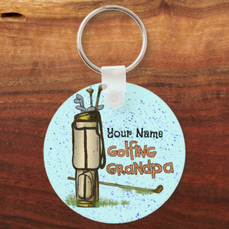 Golfing Grandpa  Keychain