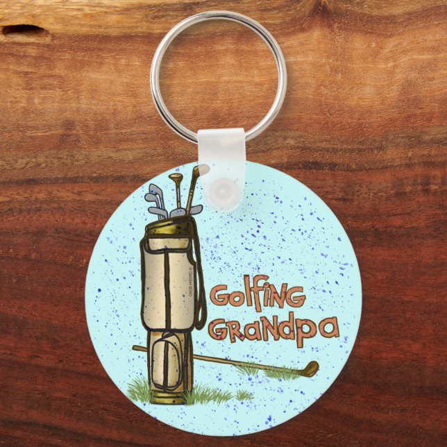 Golfing Grandpa Keychain (Front)