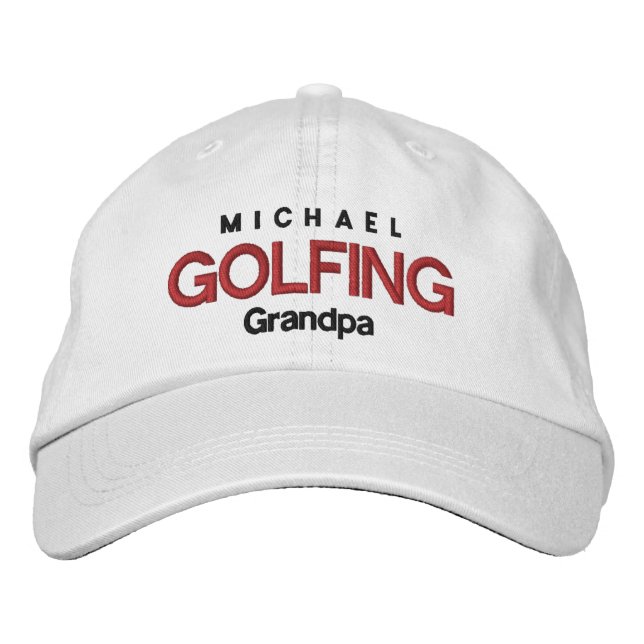 GOLFING GRANDPA Personalized Adjustable Hat V04 (Front)